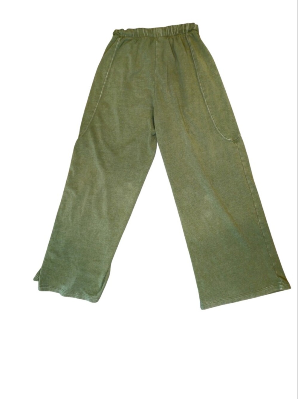 FP Movement Free People Washed Olive Green Wide Leg Sweatpants - Picture 2 of 10